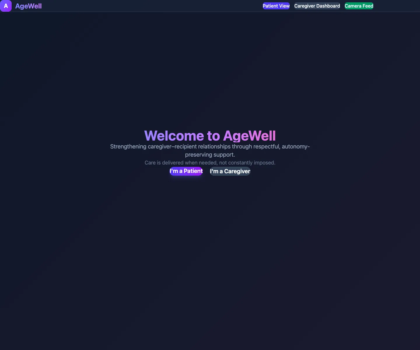 AgeWell landing page