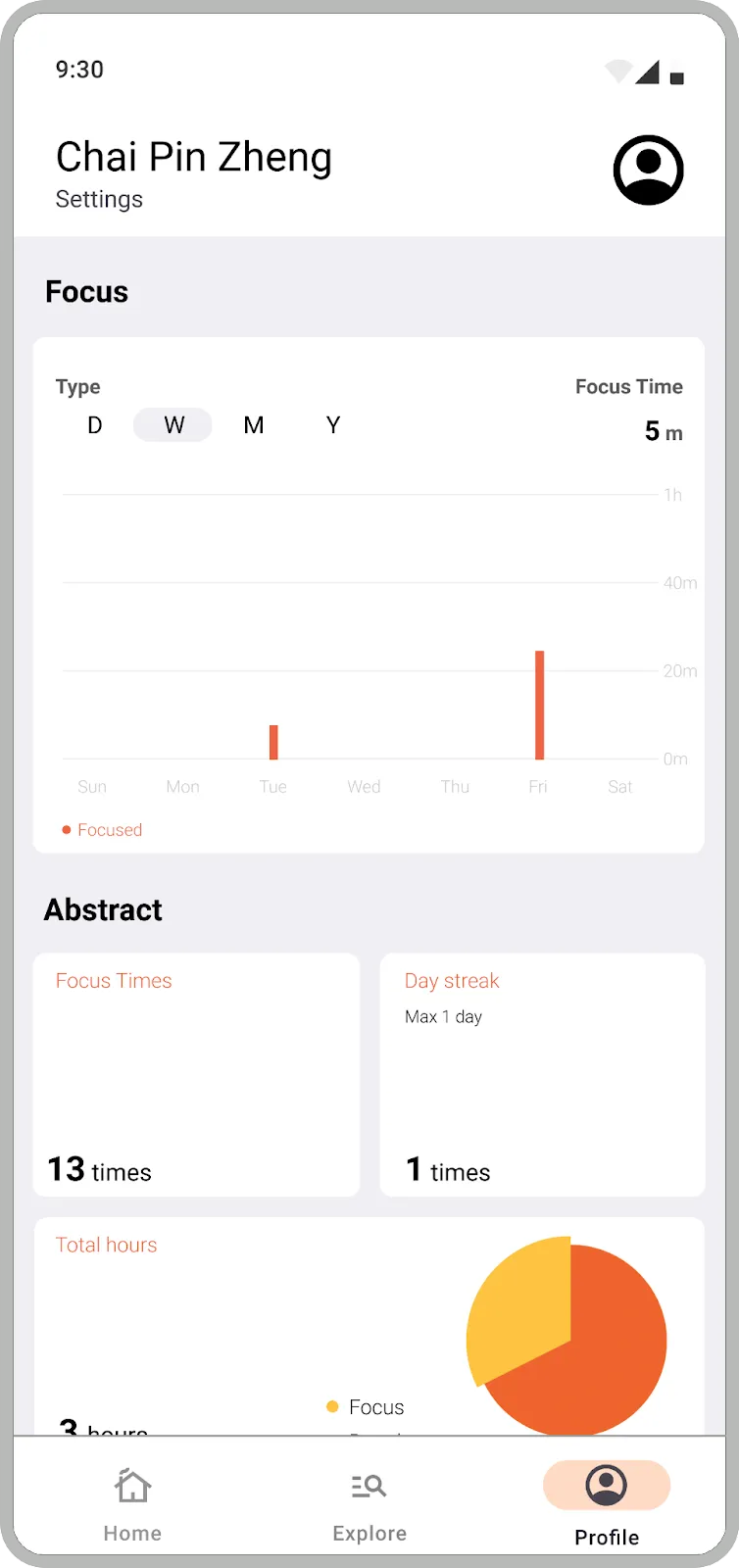 Daybreak profile and insights screen